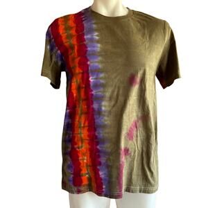 Mens Shirt Size Large Tie Due Handmade Hippy Festival Outdoors Hiking Colorful